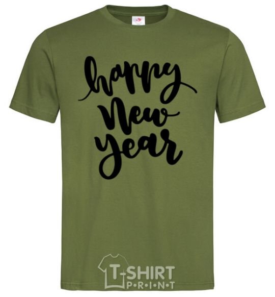 Men's T-Shirt Happy New Year Curvy millennial-khaki фото