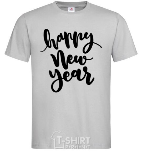 Men's T-Shirt Happy New Year Curvy grey фото