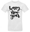Men's T-Shirt Happy New Year Curvy White фото