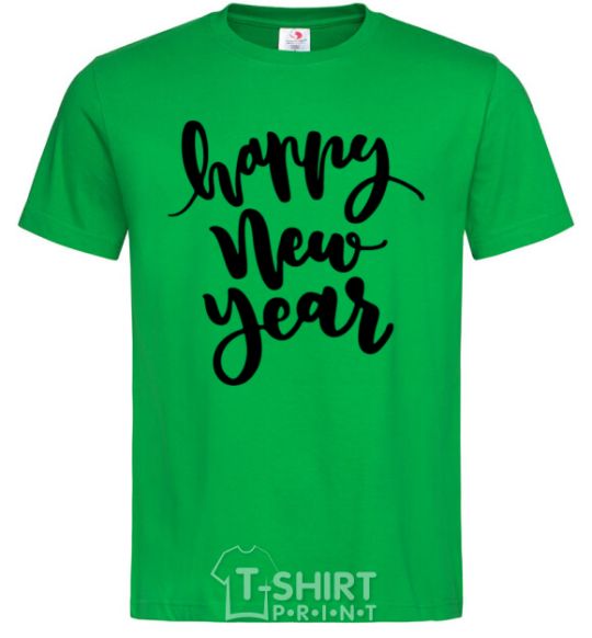 Men's T-Shirt Happy New Year Curvy kelly-green фото