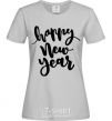 Women's T-shirt Happy New Year Curvy grey фото