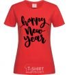 Women's T-shirt Happy New Year Curvy red фото