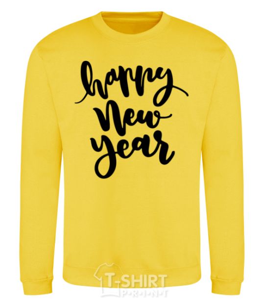 Sweatshirt Happy New Year Curvy yellow фото