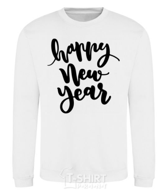 Sweatshirt Happy New Year Curvy White фото