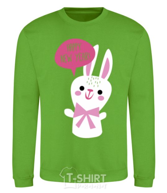 Sweatshirt Happy New Year rabbit orchid-green фото