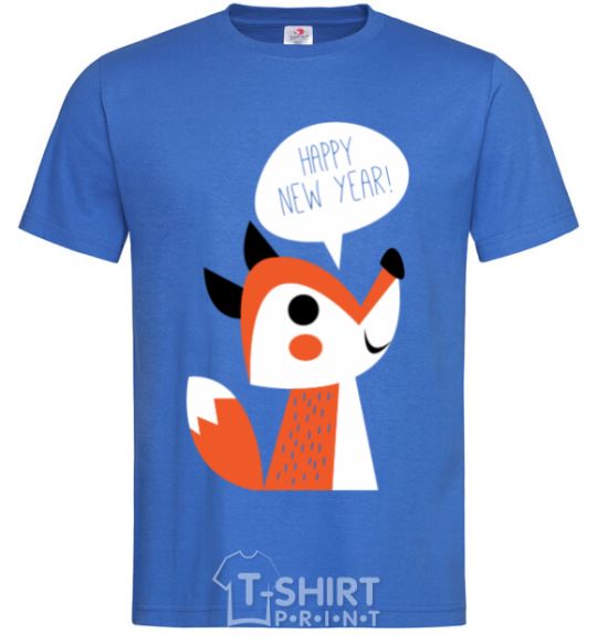 Men's T-Shirt Happy New Year fox royal-blue фото