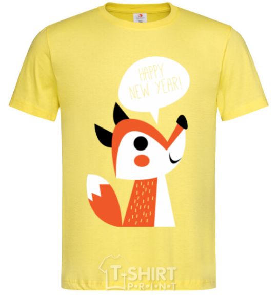 Men's T-Shirt Happy New Year fox cornsilk фото