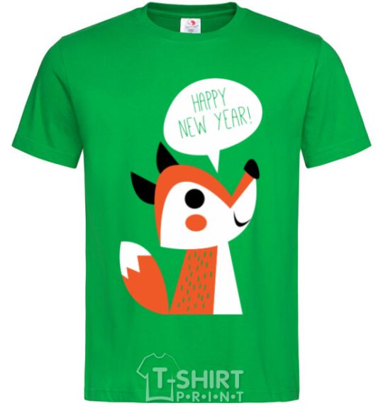 Men's T-Shirt Happy New Year fox kelly-green фото