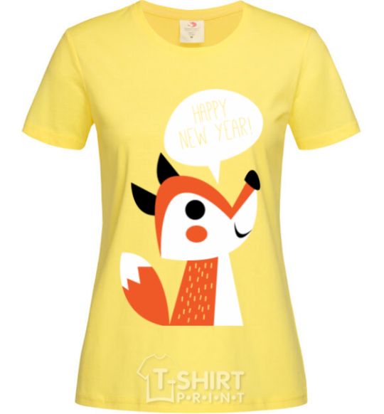 Women's T-shirt Happy New Year fox cornsilk фото