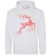 Men`s hoodie New Year Red Deer sport-grey фото