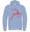 Men`s hoodie New Year Red Deer sky-blue фото