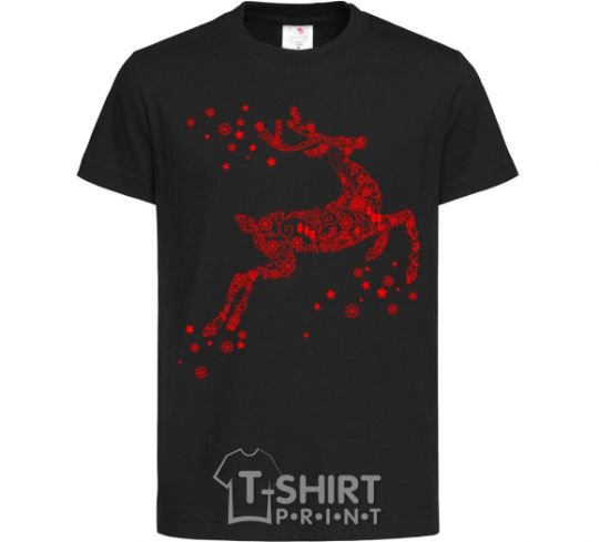 Детская футболка New Year Red Deer Черный фото