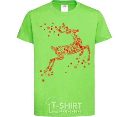 Kids T-shirt New Year Red Deer orchid-green фото