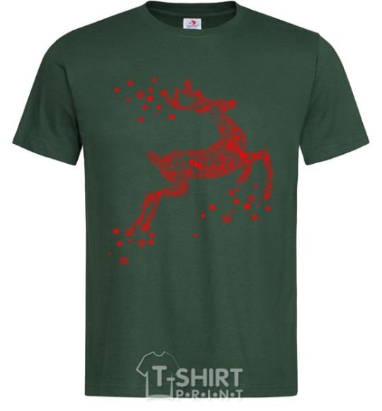 Мужская футболка New Year Red Deer Темно-зеленый фото
