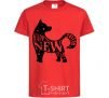 Kids T-shirt Happy New Year 2018 dog red фото