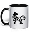 Mug with a colored handle Happy New Year 2018 dog black фото