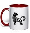 Mug with a colored handle Happy New Year 2018 dog red фото