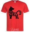 Men's T-Shirt Happy New Year 2018 dog red фото