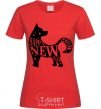 Women's T-shirt Happy New Year 2018 dog red фото