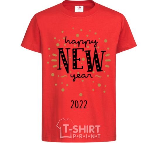 Kids T-shirt Happy New Year 2020 Firework red фото