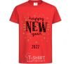 Kids T-shirt Happy New Year 2020 Firework red фото