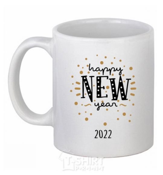 Ceramic mug Happy New Year 2020 Firework White фото