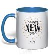 Mug with a colored handle Happy New Year 2020 Firework royal-blue фото