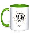 Mug with a colored handle Happy New Year 2020 Firework kelly-green фото