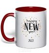 Mug with a colored handle Happy New Year 2020 Firework red фото