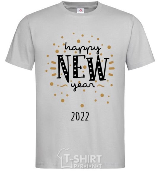Men's T-Shirt Happy New Year 2020 Firework grey фото