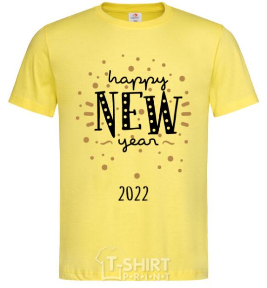 Men's T-Shirt Happy New Year 2020 Firework cornsilk фото