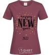 Women's T-shirt Happy New Year 2020 Firework burgundy фото