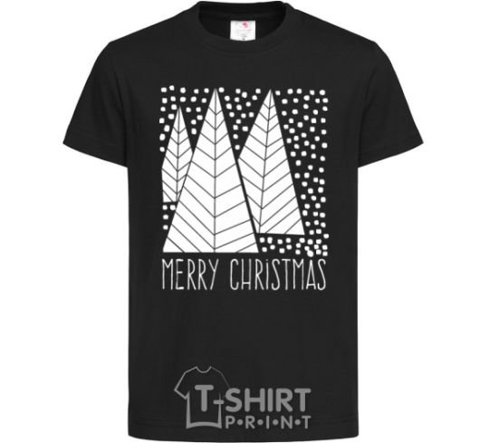 Kids T-shirt Merry Christmas White black фото