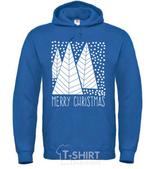 Men`s hoodie Merry Christmas White royal фото