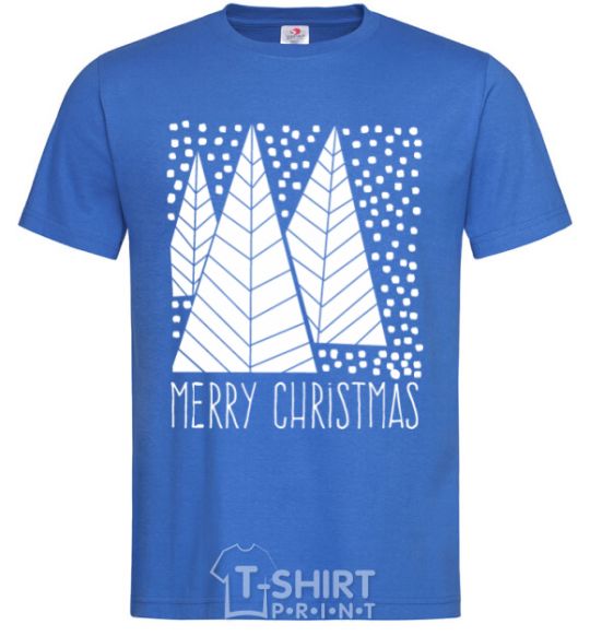 Men's T-Shirt Merry Christmas White royal-blue фото