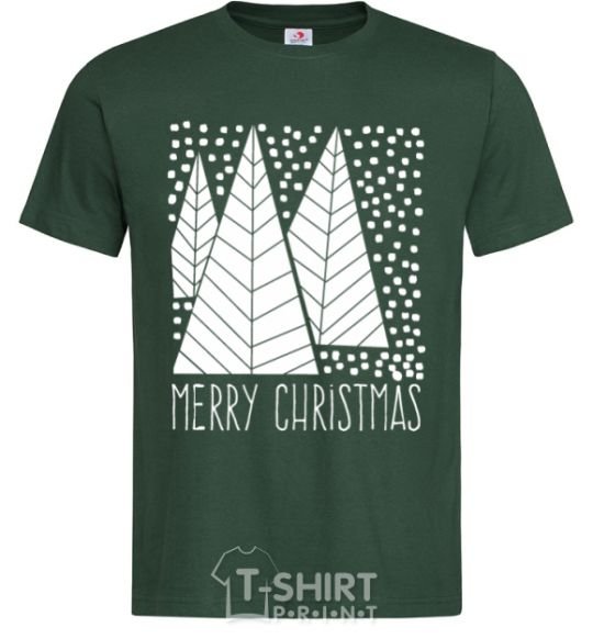 Men's T-Shirt Merry Christmas White bottle-green фото