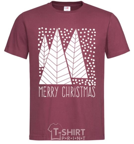 Men's T-Shirt Merry Christmas White burgundy фото