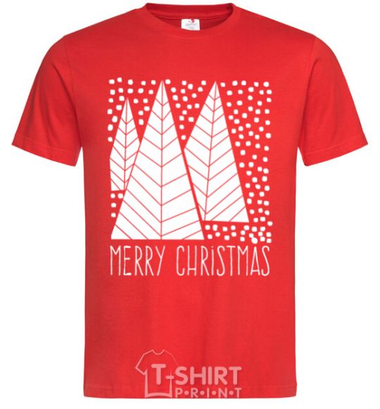 Men's T-Shirt Merry Christmas White red фото