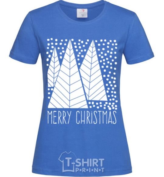 Женская футболка Merry Christmas White Ярко-синий фото