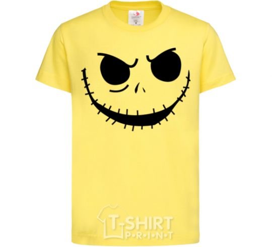 Kids T-shirt Face with mouth sewn up cornsilk фото