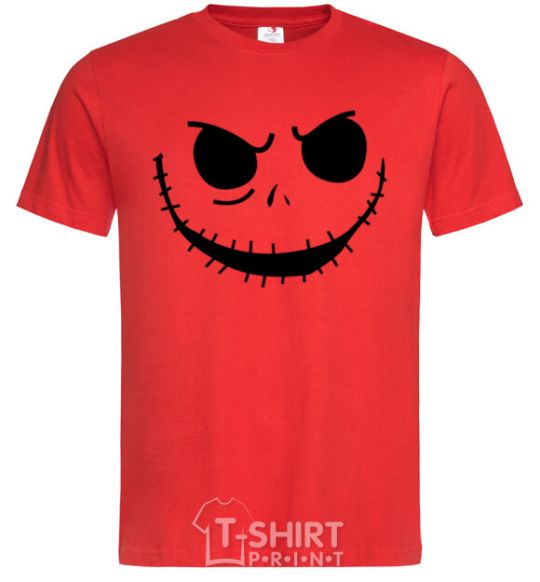 Men's T-Shirt Face with mouth sewn up red фото
