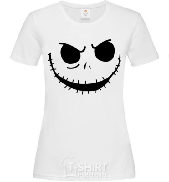 Women's T-shirt Face with mouth sewn up White фото