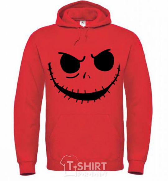Men`s hoodie Face with mouth sewn up bright-red фото