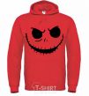 Men`s hoodie Face with mouth sewn up bright-red фото