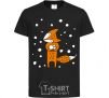 Kids T-shirt The fox and the snow black фото