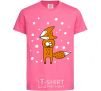 Kids T-shirt The fox and the snow heliconia фото