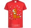 Kids T-shirt The fox and the snow red фото