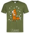 Men's T-Shirt The fox and the snow millennial-khaki фото