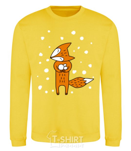 Sweatshirt The fox and the snow yellow фото