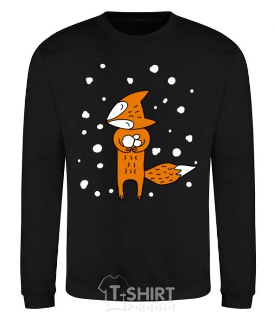 Sweatshirt The fox and the snow black фото
